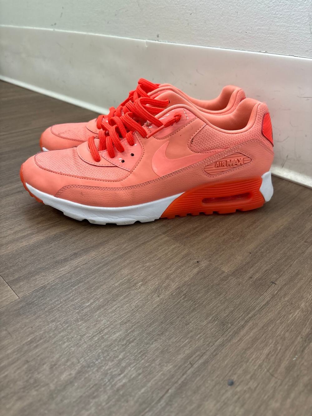 Nike Air Max 90 Ultra Neon Orange Tennis Shoe Sz 10